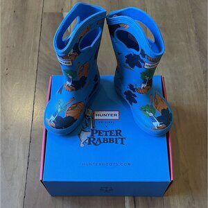 Hunter X Peter Rabbit Blue Rain Boots NIB Size 6US